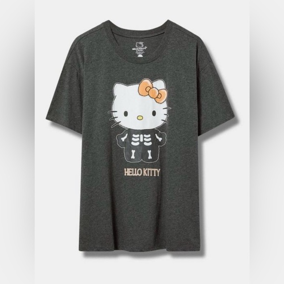 Hello Kitty Skeleton Torrid Halloween Tee Shirt Large (12) - Picture 1 of 5